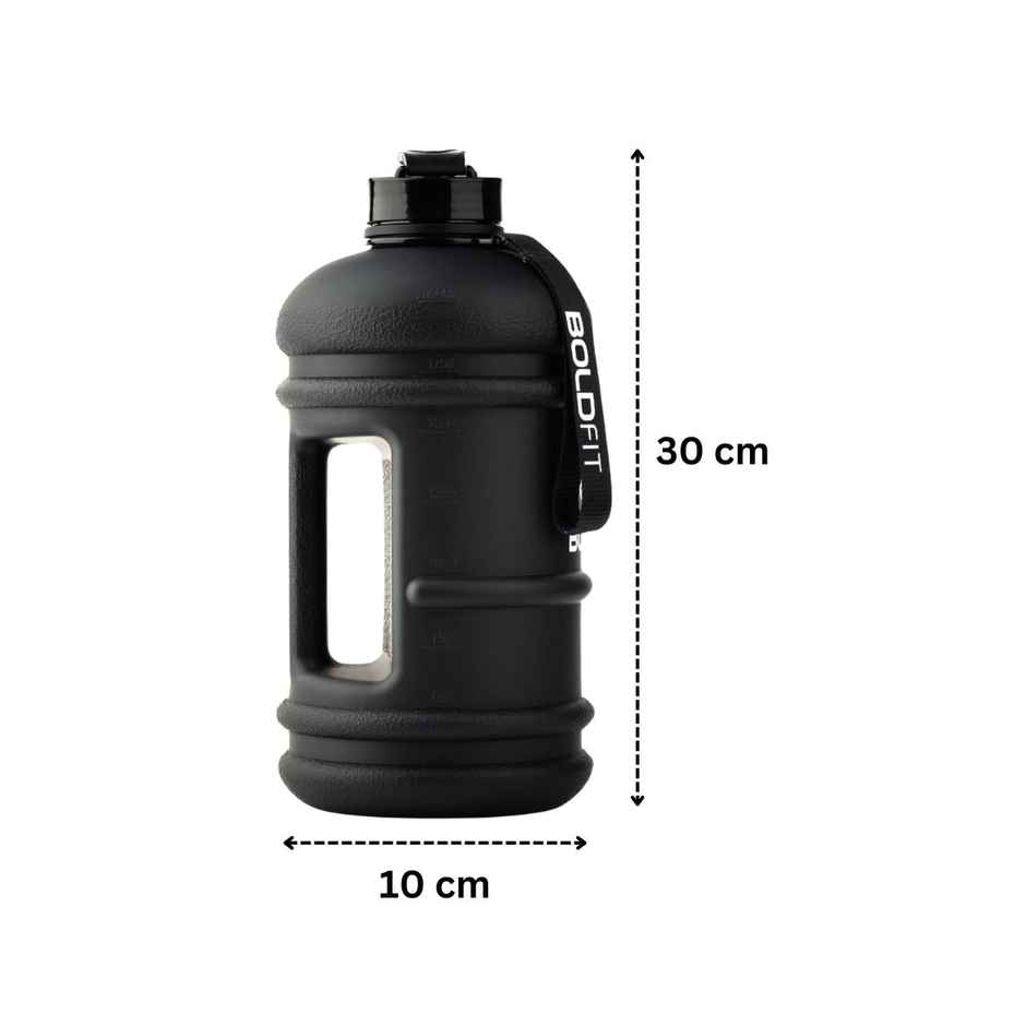 Boldfit 2 Litre Water Bottle For Gym Gallon Water Bottle 2+ | Gloss Black New