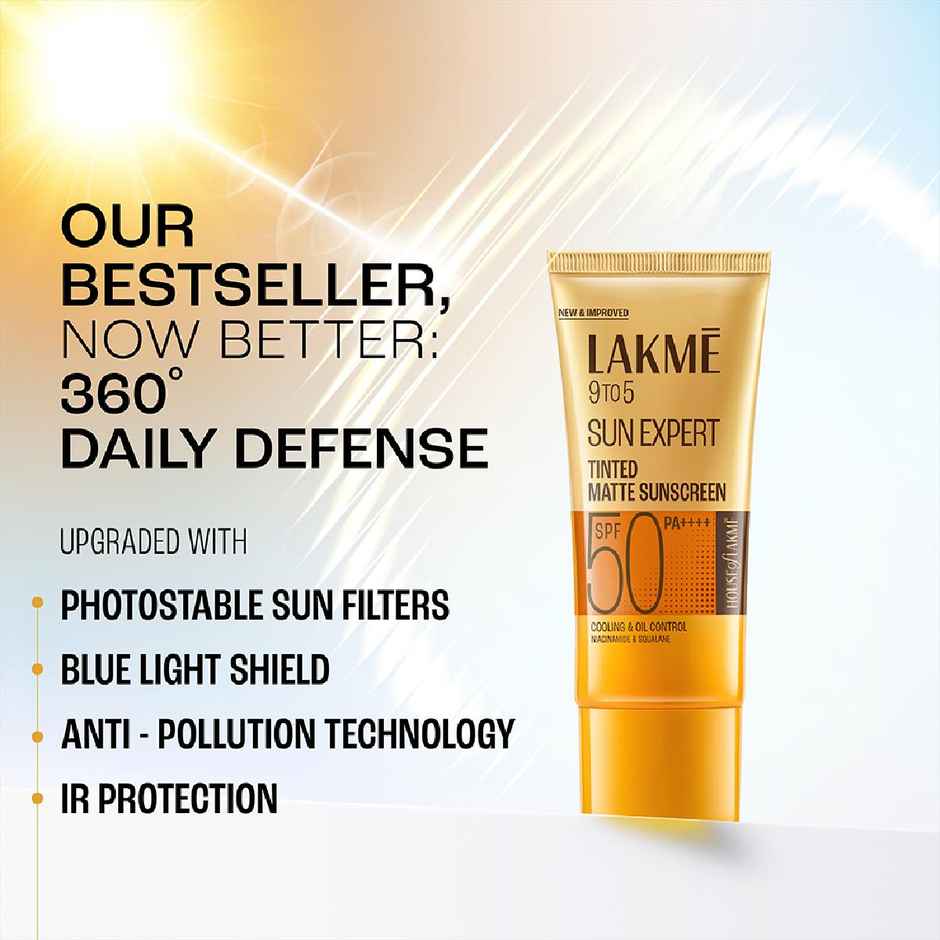 Lakme Sun Expert Tinted Sunscreen SPF 50 Pa +++ | Broad Spectrum Uva/B Protection | Blue Light