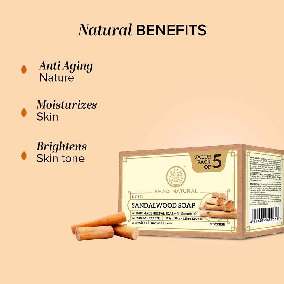 Khadi Naturals Sandalwood Soap For Bright and Glowing Skin