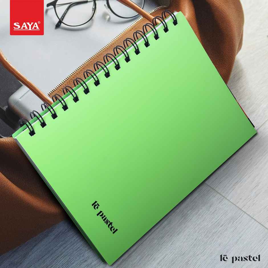 Saya A5 Spiral bound Single Line Notebook 1 Subject (160 Pages, 21 x 14 cm, Assorted Designs)