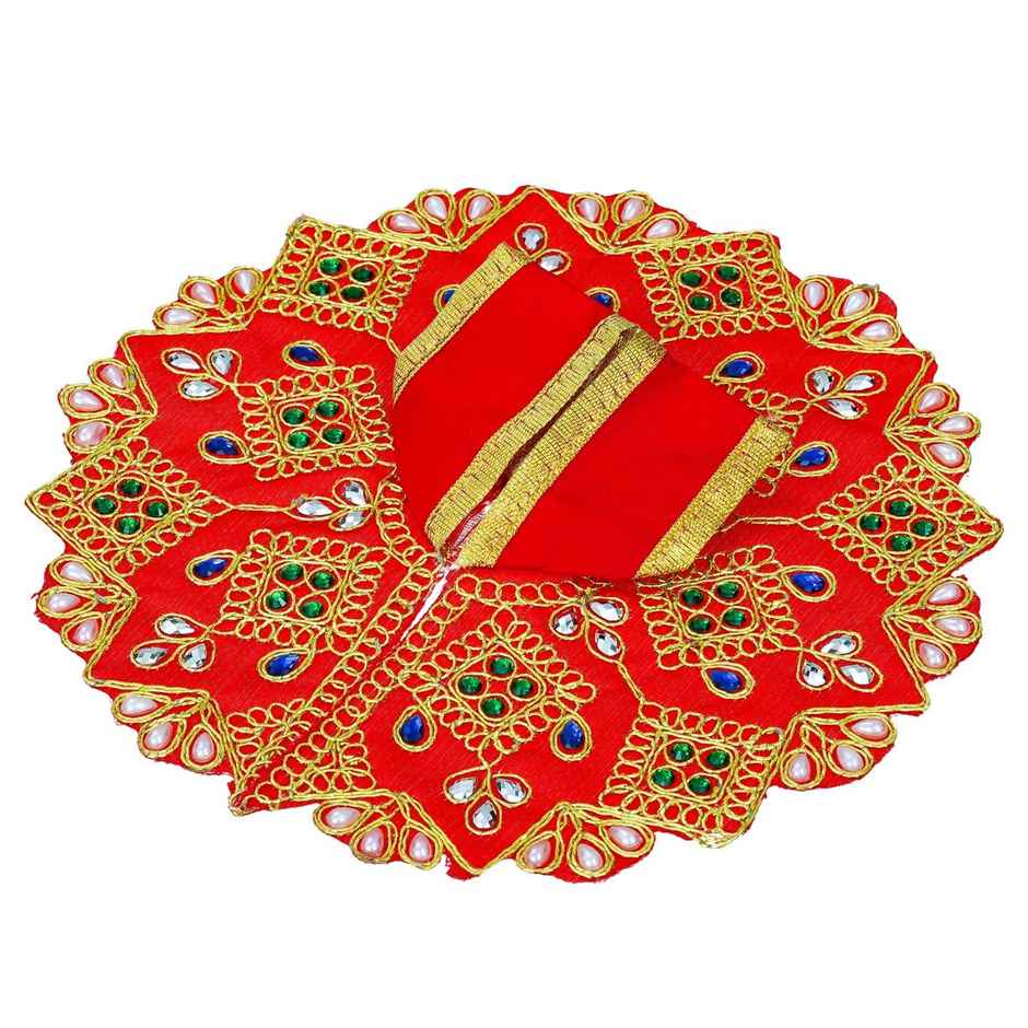 Red Decorative Laddu Gopal Dress for Idol (Size 4) | Krishna Costume | Krishna Janmastami Special (Ecraftindia)