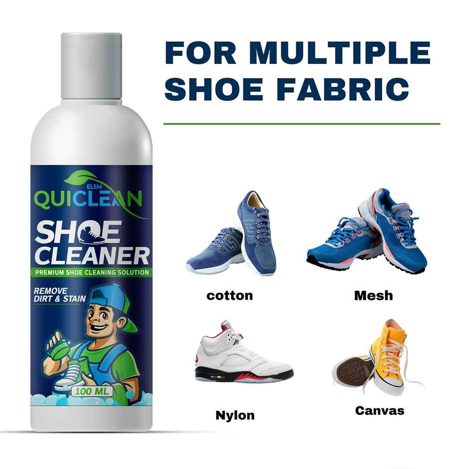 Quiclean Shoe Cleaner Kit With Brush | Best For WHite Shoes, Nubuck, Canvas, Sports Sneakers