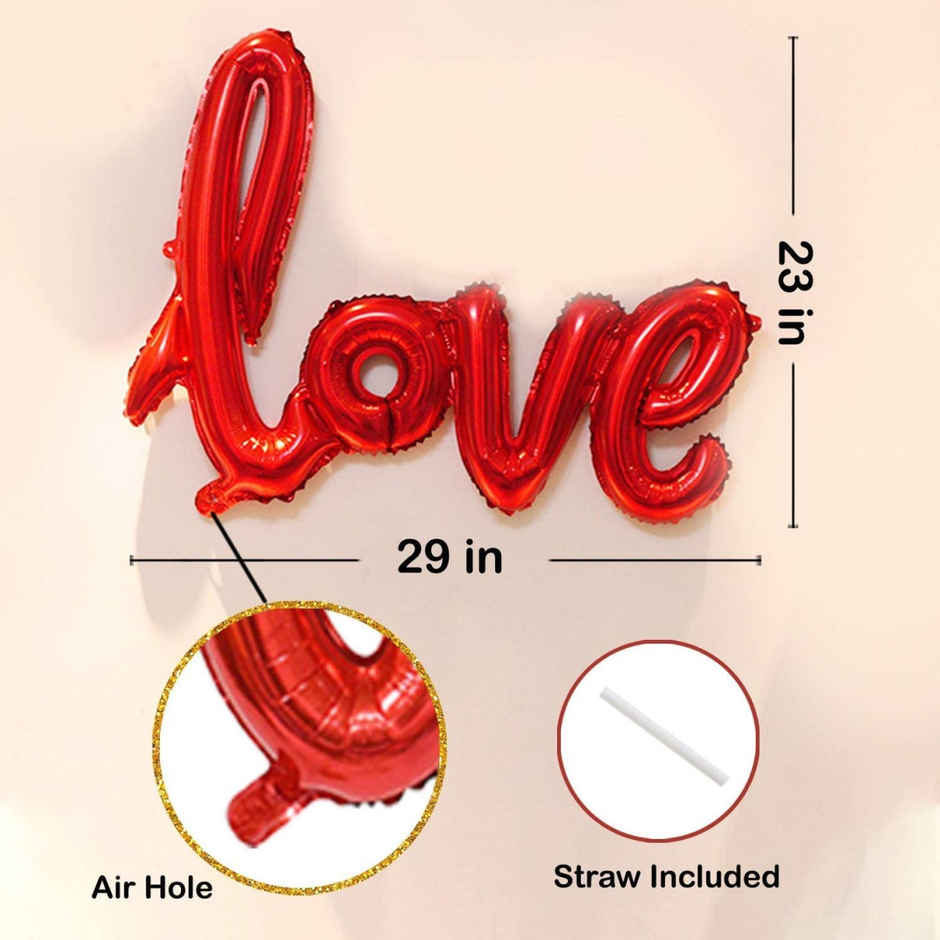 Party Propz Love Balloons Decoration Combo | I Love U Balloons-Red & Gold Balloons and more