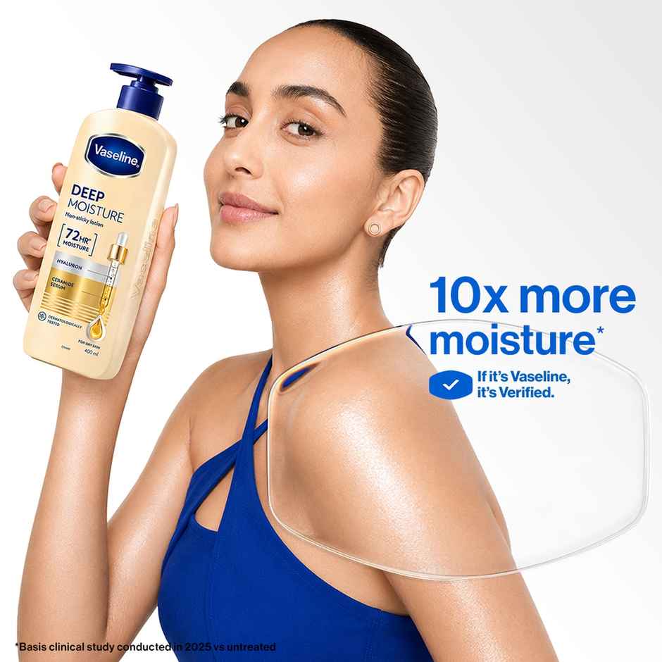 Vaseline Deep Moisture Body Lotion With Ceramide Hyaluron | 10X More Moisture| For Dry Skin