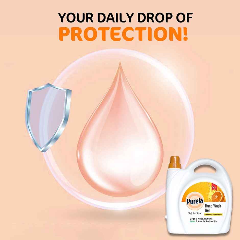 Purela Hand Wash Protection From Germs Hand Wash Liquids Liquid Handwash (Orange) 5 l