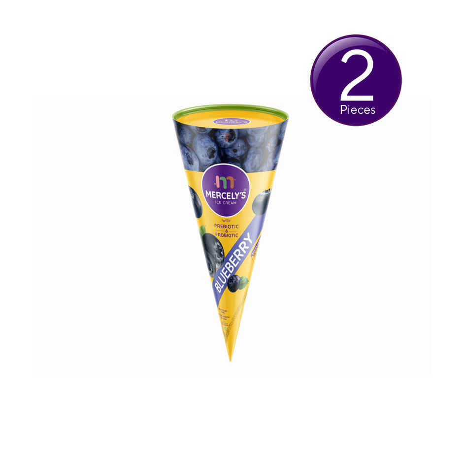 Mercelys Ice Cream Fruit Filled Cone Blueberry Combo    