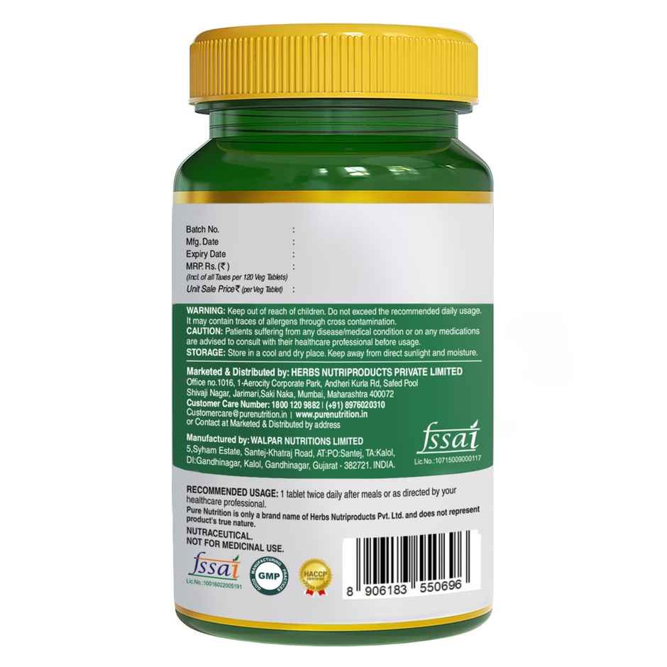 Pure Nutrition Magnesium Glycinate + Zinc 60 VEG Tablets