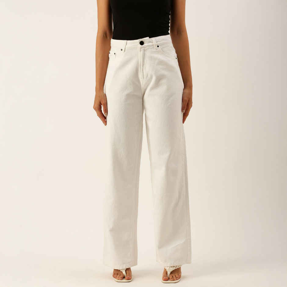 Bene Kleed Women's Relaxed Denim Trousers | White - 32