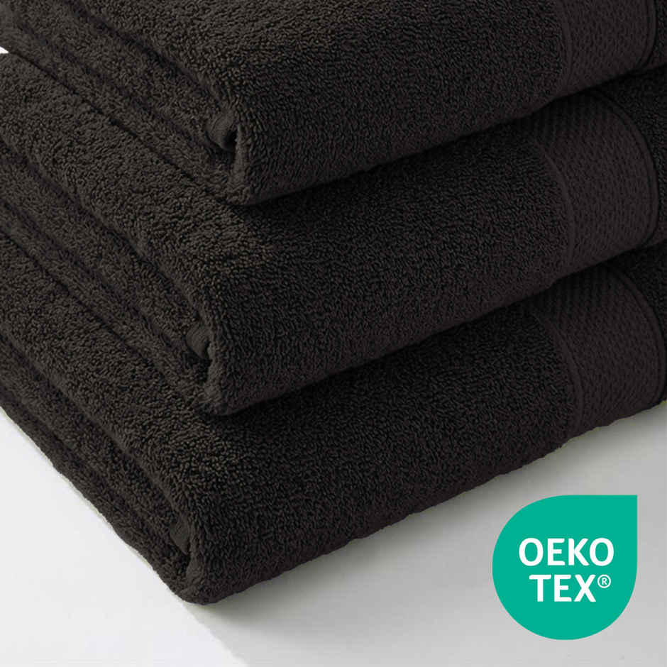 myTrident Urban Comfort Cotton Bath Towel | Black