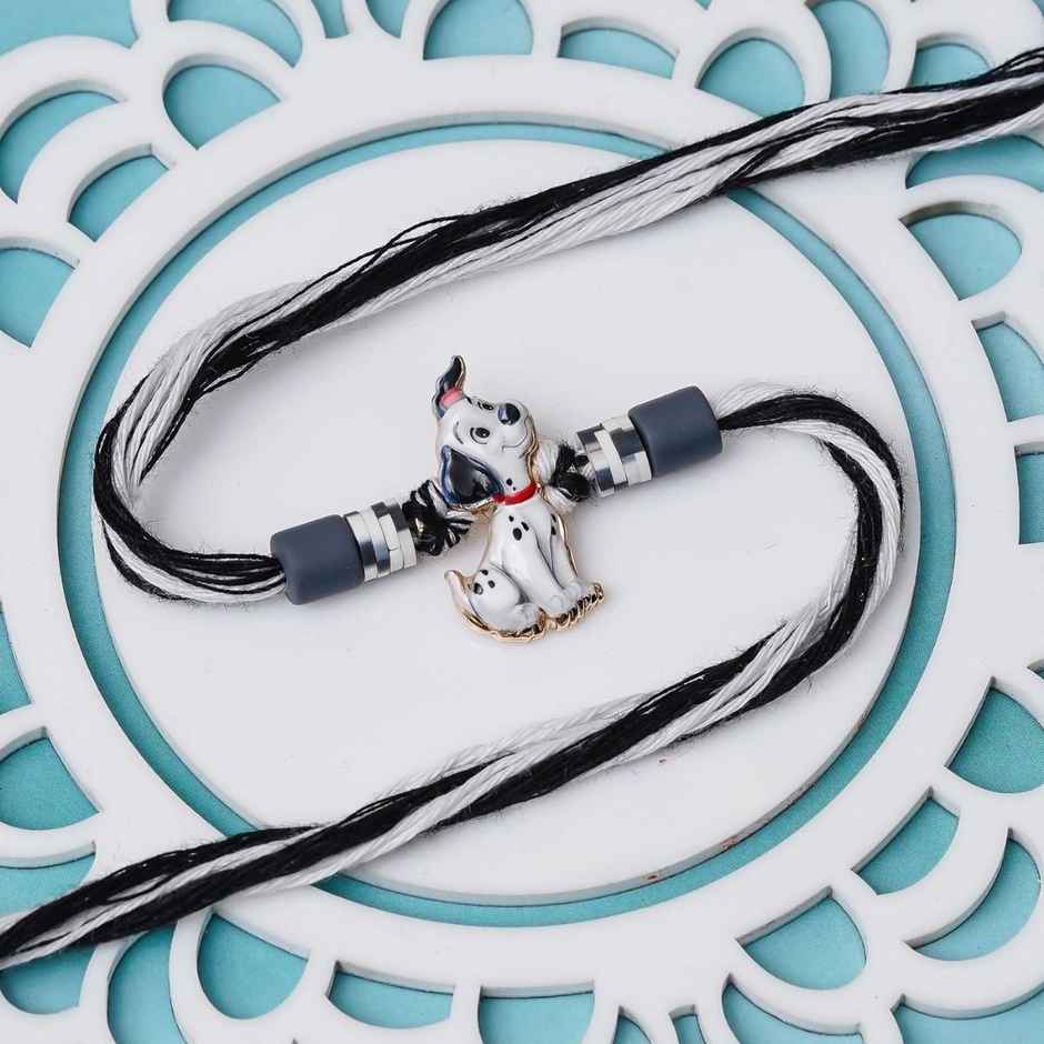 Ecraftindia Unicorn Rakhi | Raksha Bandhan Rakhi | Roli Chawal Pack (1pc) & Floweraura Colourful Unicorn N Cupcake Pastel Rakhi (1pc) & Shubhkart Darshana Janeu (1pc) & Ecraftindia Cute Dog Designer Rakhi With Roli Chawal Pack | Pet Rakhi For Dog (1pc) Combo