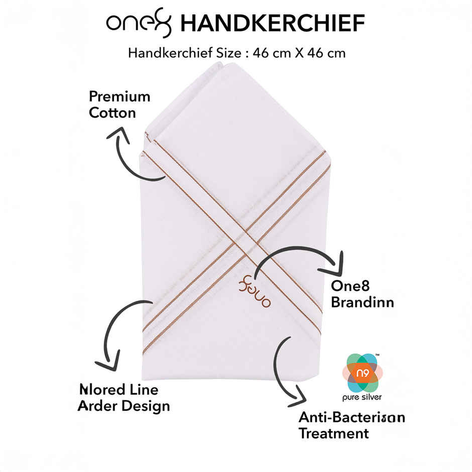 One8 Unisex Solid Polyester Handkerchief | Blue - Free Size