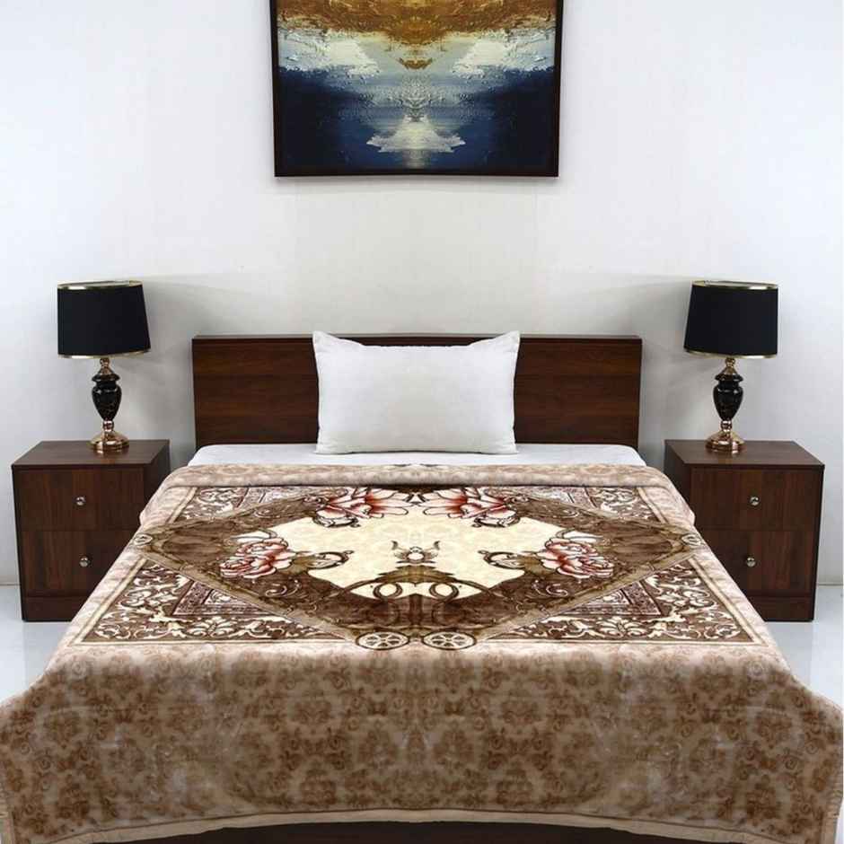 Signature 570 Gsm Polyester Brown Heavy Winter Super Soft Single Bed Mink Blanket