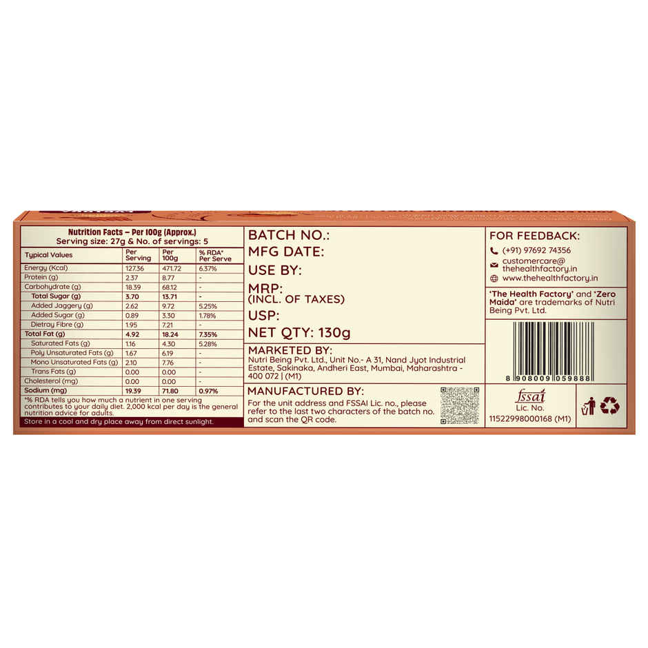 The Health Factory Zero Maida Digestive Biscuits | Cinnamon & Jaggery