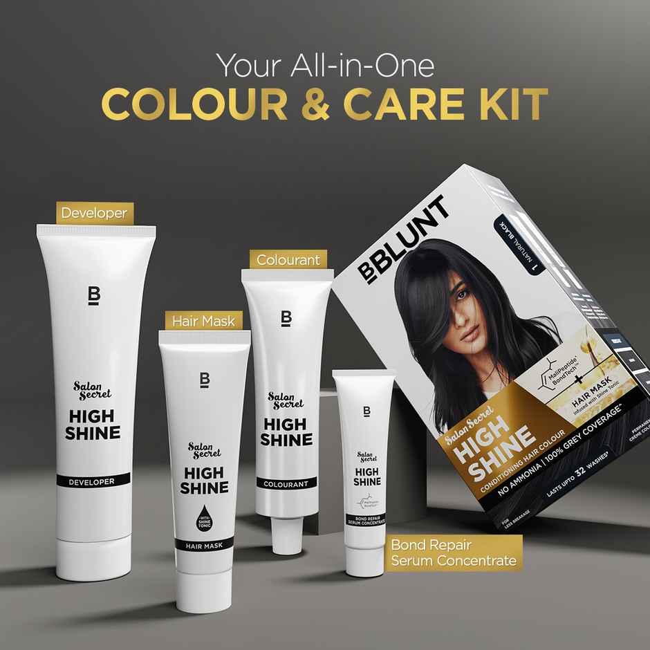 Bblunt Salon Secret High Shine Conditioning Hair Colour | Natural Black