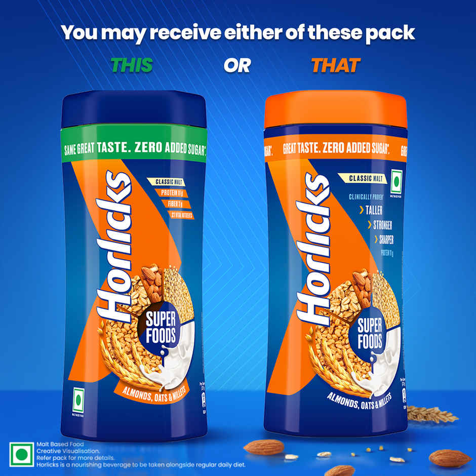 Horlicks No Added Sugar Nutrition Drink Jar | Superfoods