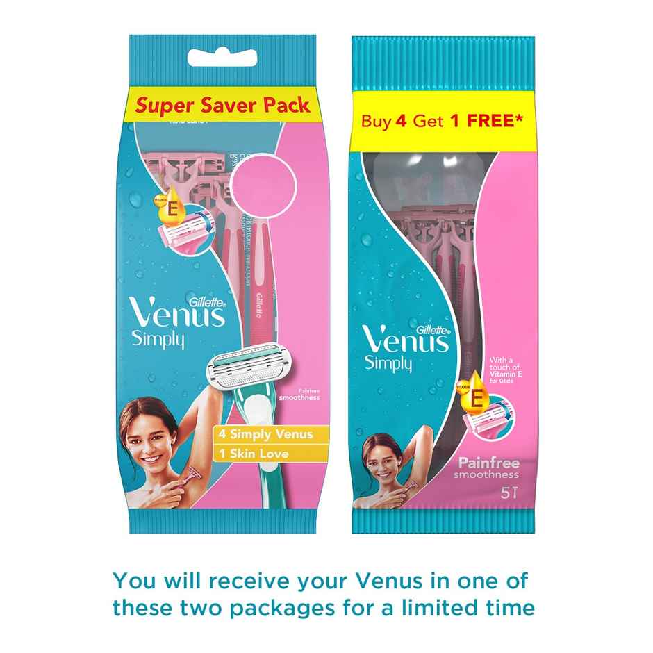 Gillette Venus Simply Hair Removal Razor for Women, 5 simply
