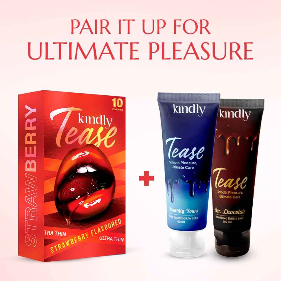 Kindly Health Tease Ultra Thin Strawberry Flavour Condoms