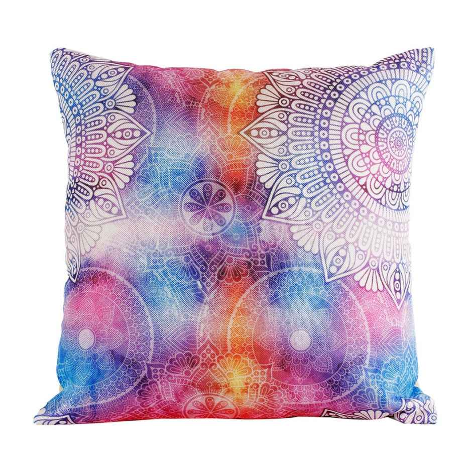 Romee Mandala Jute Cushion Cover 16x16 Inch Set of 5 | Multicolor