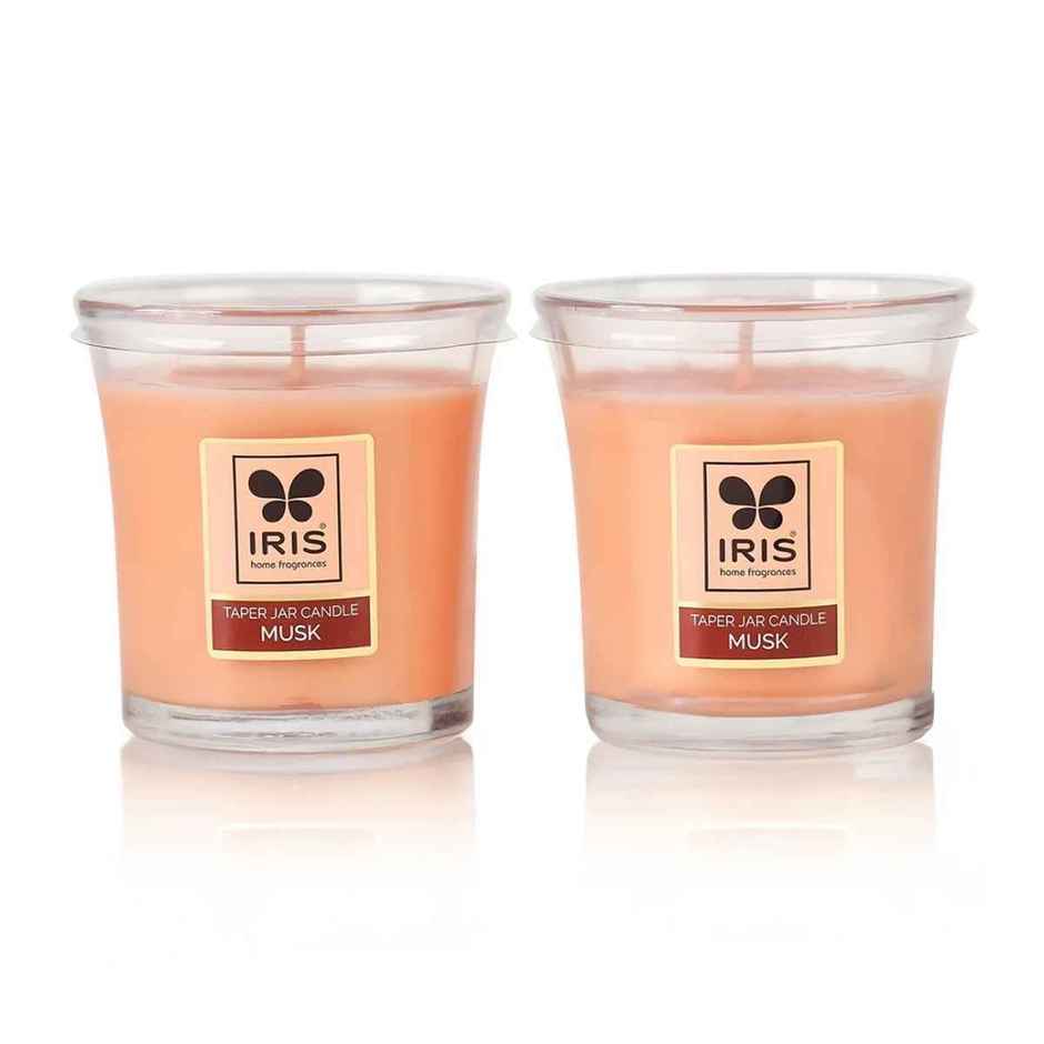 Elixr Taper Jar Candles | Musk | Pack of 2 | Aroma Candles | IRIS