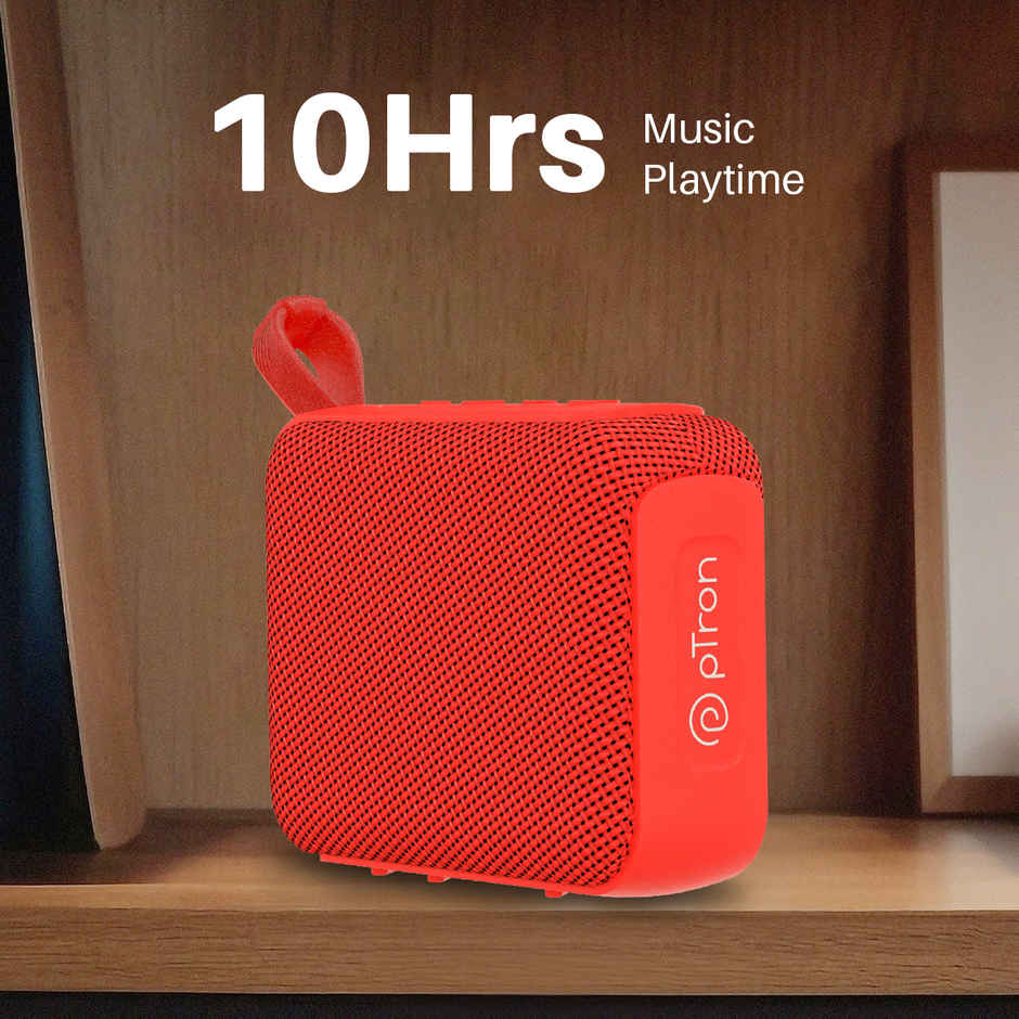 pTron Funk Wow 6W Mini Bluetooth Speaker with 10 Hrs Playtime & IPX5 Water Resistant | Red