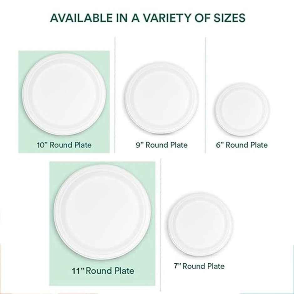 Round Disposable Flat Plate | 6 inch | Naturepac