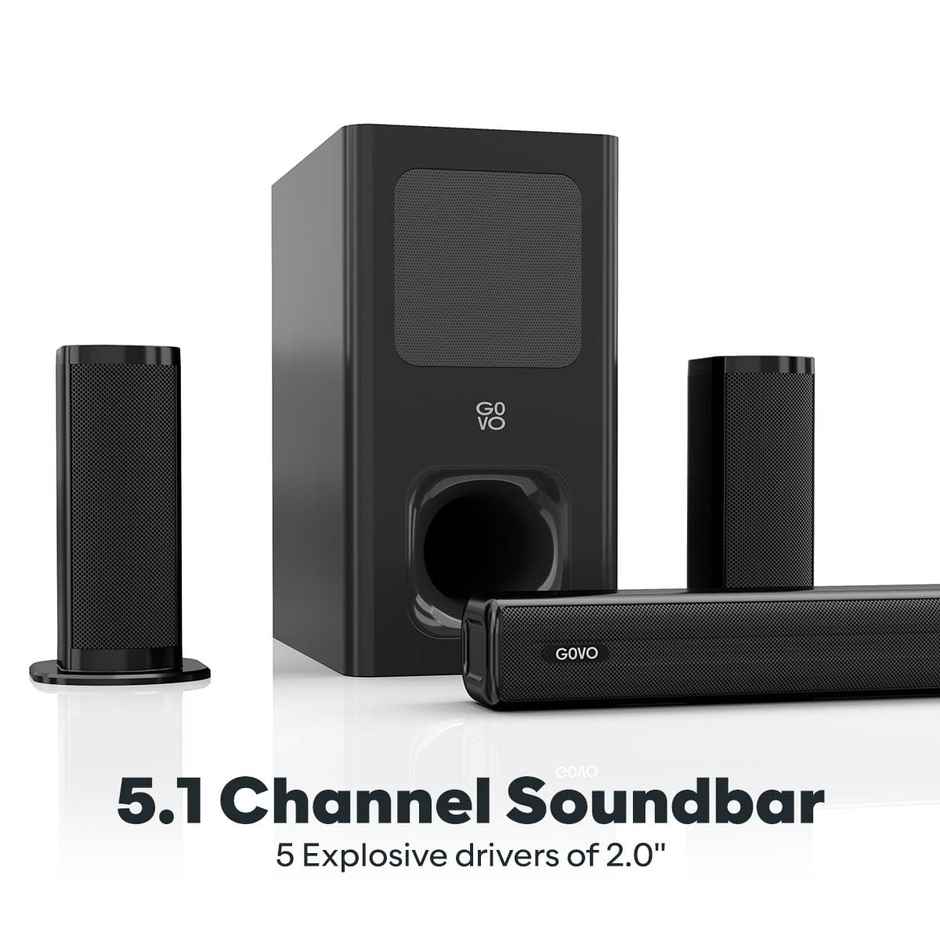 Govo Gosurround 955 | 200W Sound Bar, 5.1 Channel Home Theatre, ,(Black)