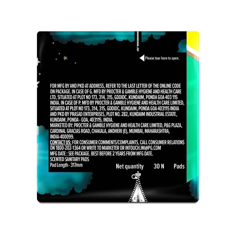 Whisper Bindazzz Nights Sanitary Pads | XXL | 30 pcs