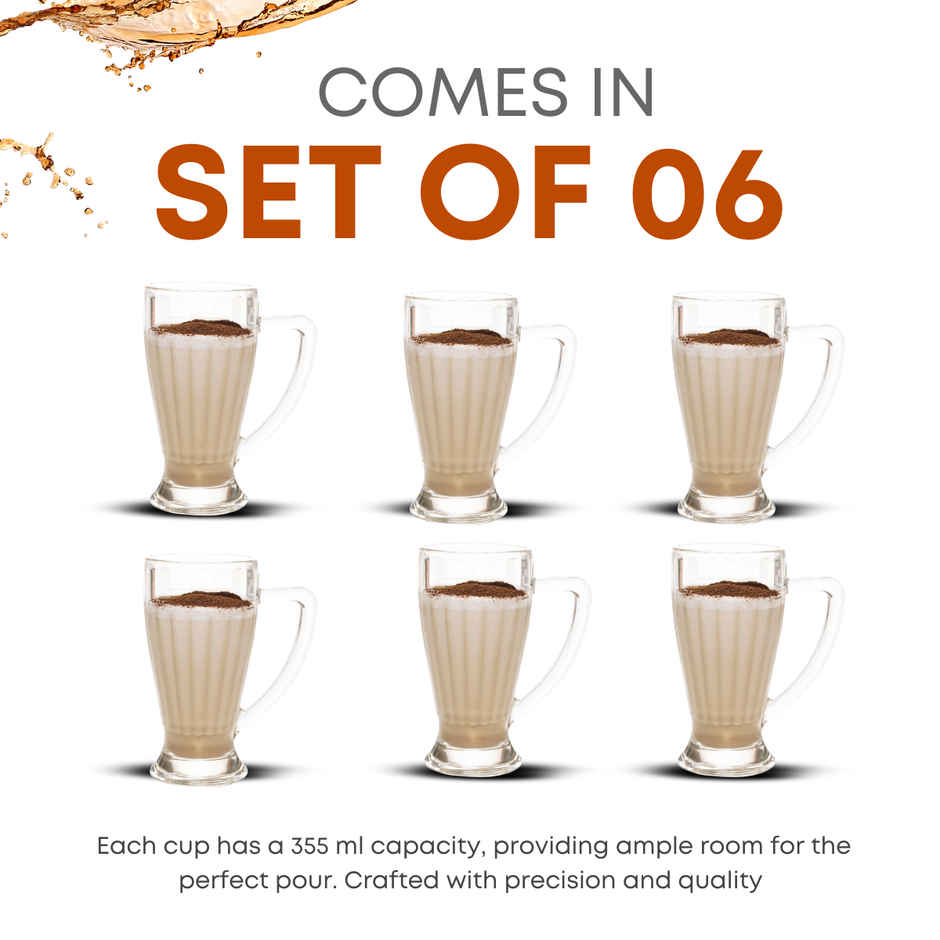 Stylo Falooda/Beer/Juice/Milkshake Mug | Set of 2 | 355 ml Each | Yera Glassware