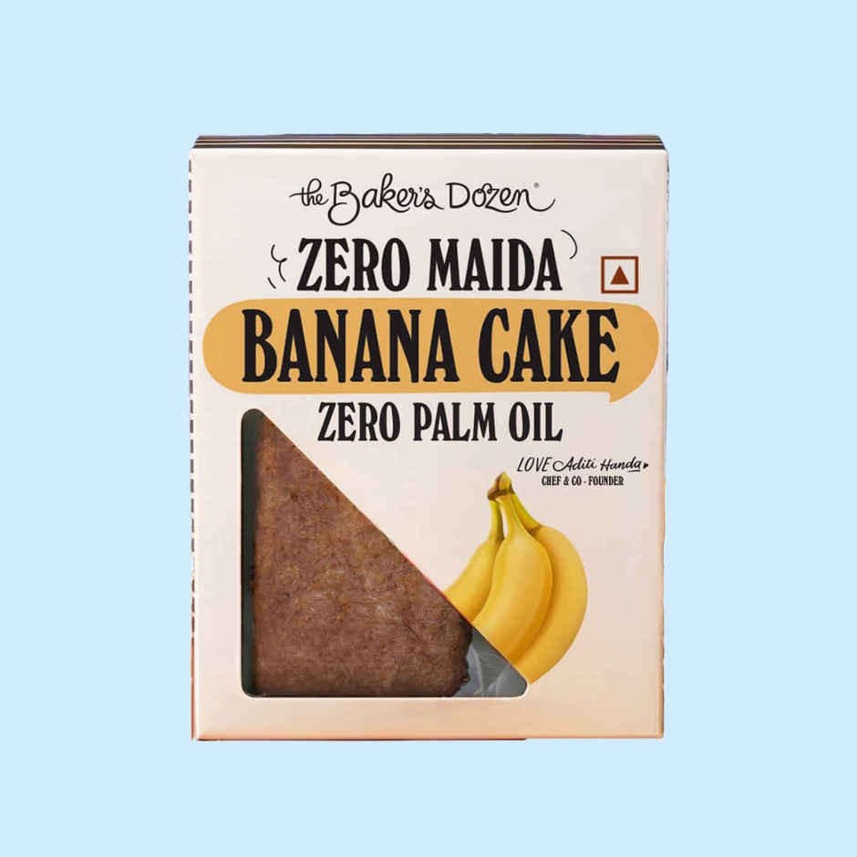 The Baker's Dozen Banana Cake Zero Maida | Whole Wheat | Fruit Cake | Zero Palm Oil | Clean Label