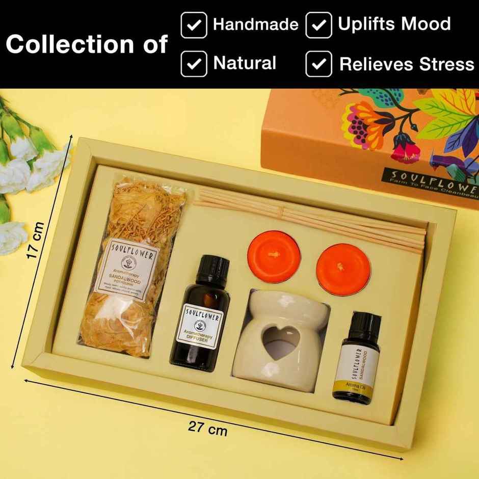 Soulflower Sandalwood Calm Diffuser Set | Aromatherapy