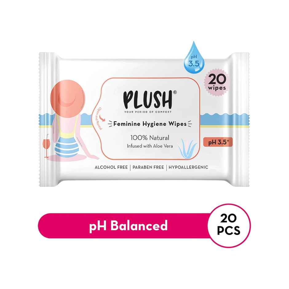 Plush Natural Infused with Aloe Vera Intimate Wipes