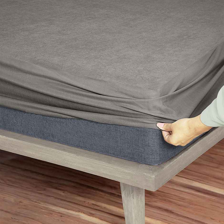 Sassoon Twin Size Single Bed Mattress Protector | 4 x 6 Feet | Grey