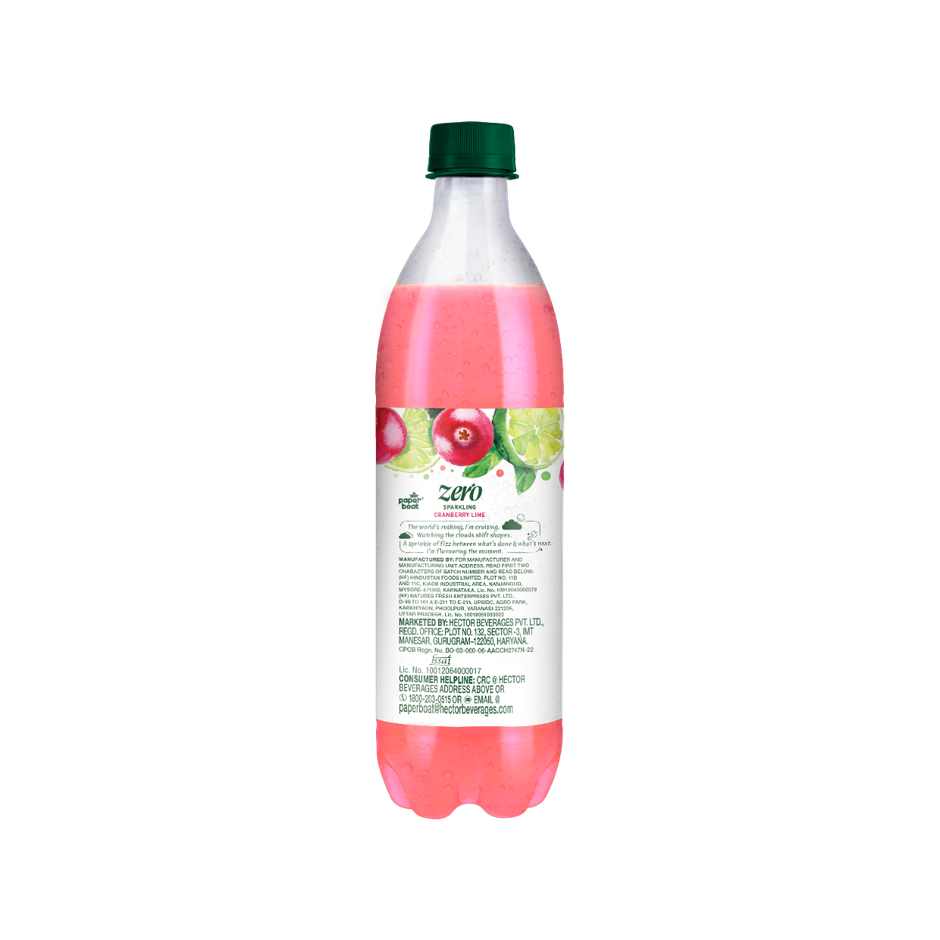 Paper Boat Zero Sugar Cranberry Lime Sparkling Water | Sugar Free Cold Drink