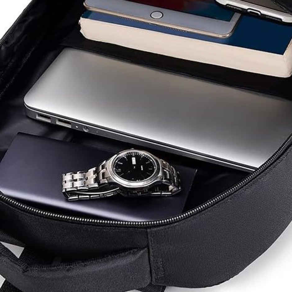 Fur Jaden Unisex Solid PU 35 L Top Handle Laptop Backpack | Black - 15.6 Inches