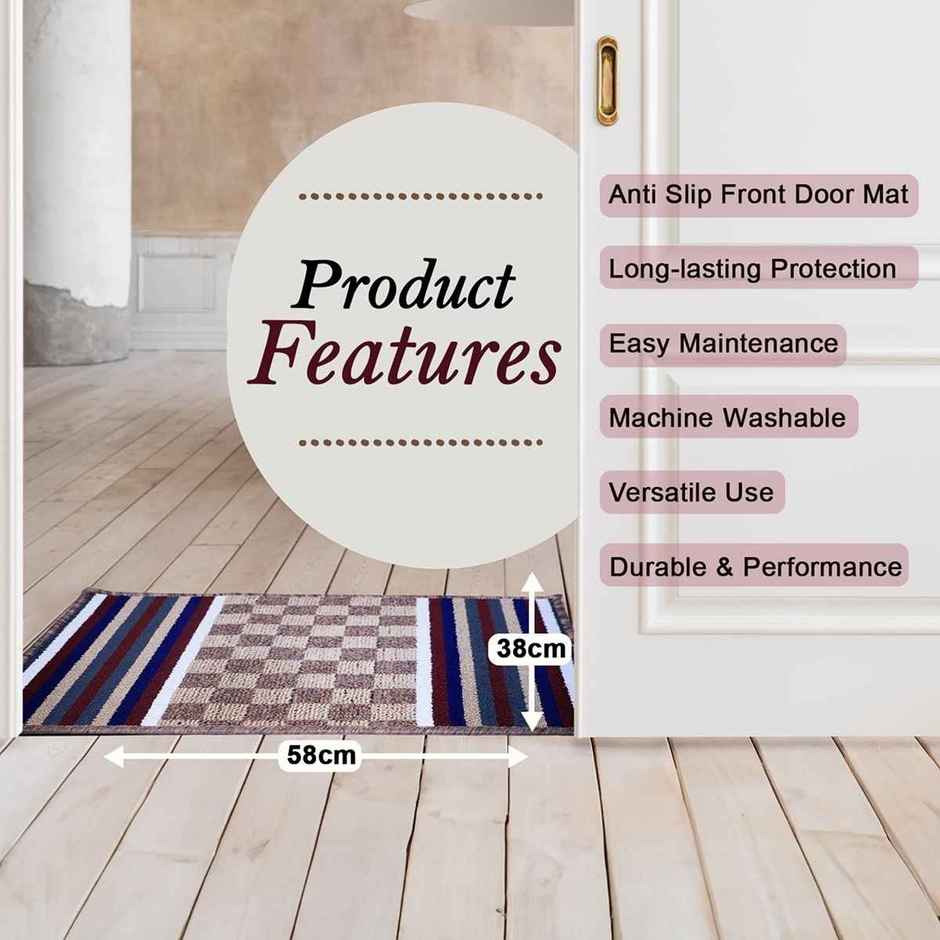 PP Door Mat | Grey | 38 x 58 cm | Reusable