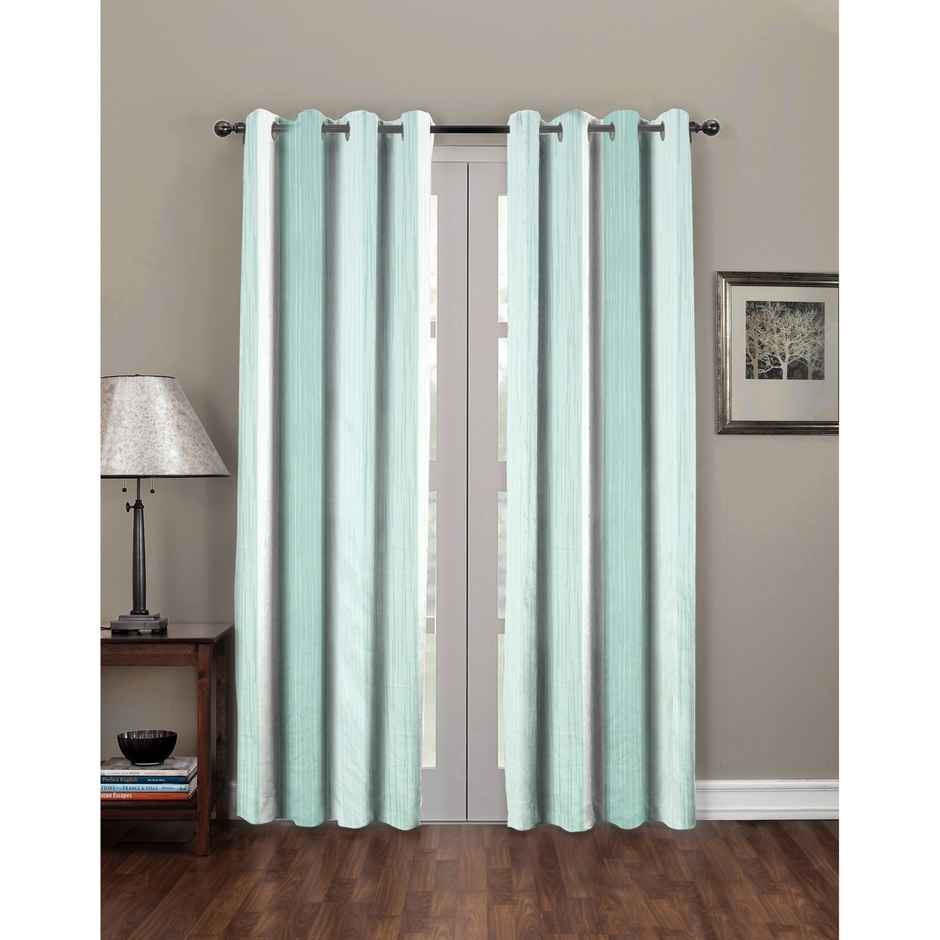 BAY6 Microfiber Cotton Door Curtains - Set of 2 - (8x4 ft) - Green