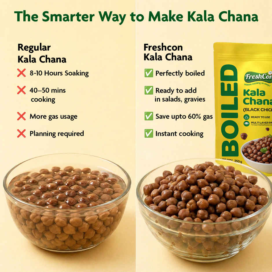 Freshcon Boiled Kala Chana | Black Chickpeas