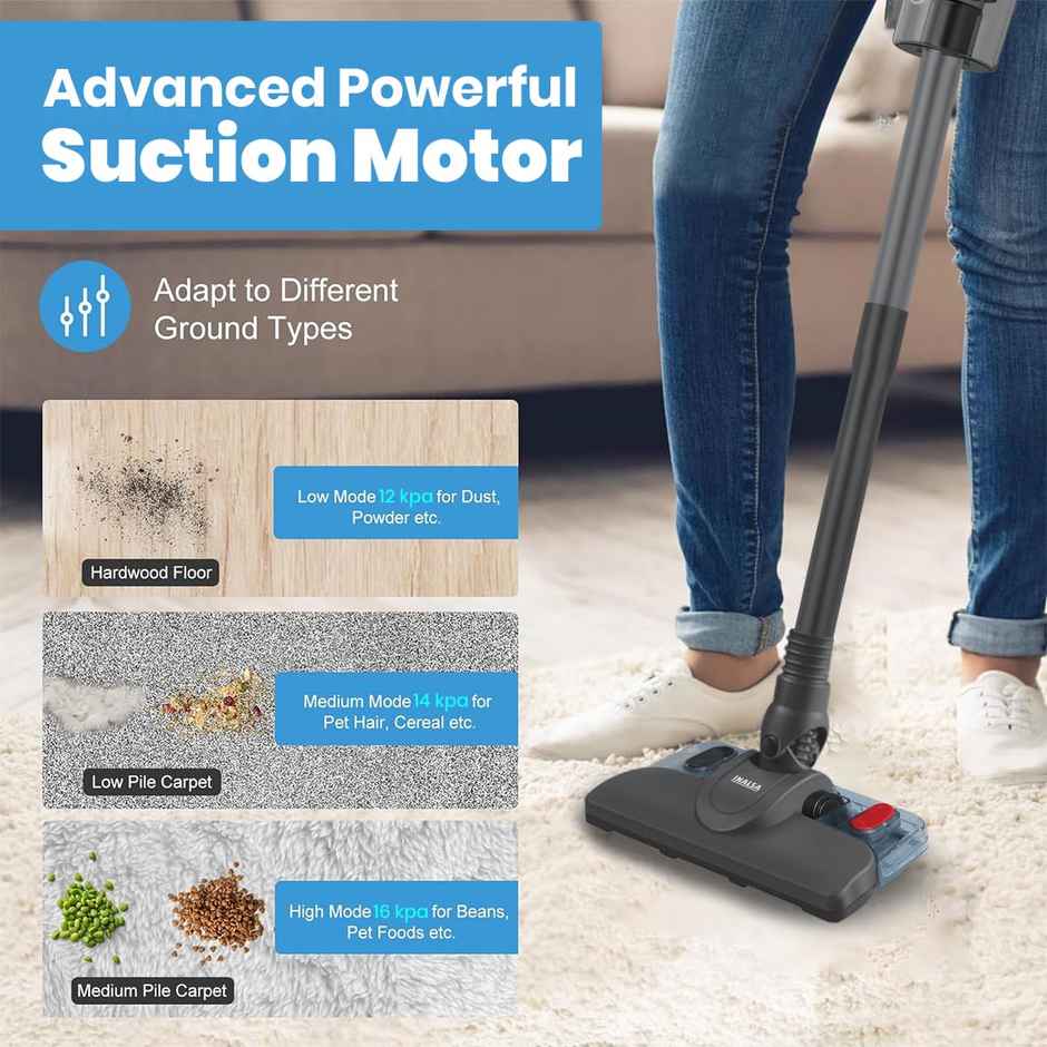 INALSA Vacuum Cleaner Ozoy Mop Plus, 800 W, 16 KPA Suction,5 Level Efficient Filtration