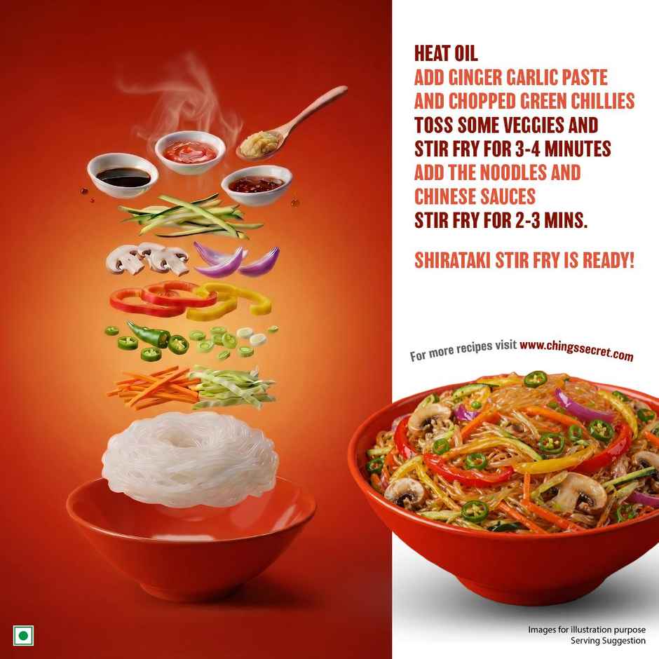 Ching's Secret Shirataki Noodles | Only 6 kcal per Serve, Low Calorie, Made from Konjac Flour 