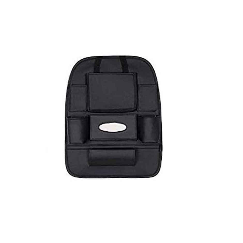 Autofurnish 3D Car Seat Back Multi Pocket Storage Bag Organizer Holder | Black
