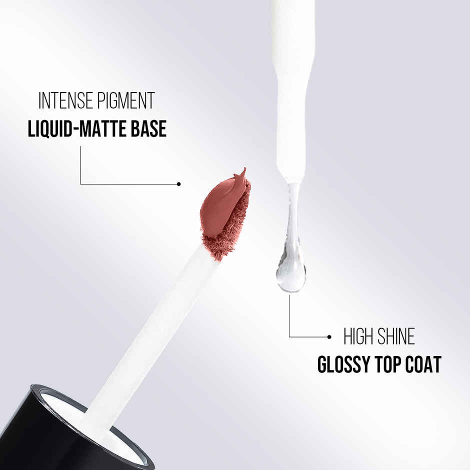 Staze Gloss Lock 2-in-1 Liquid Lipstick + Clear Gloss | Transferproof  | 05 Im Happy | 7g
