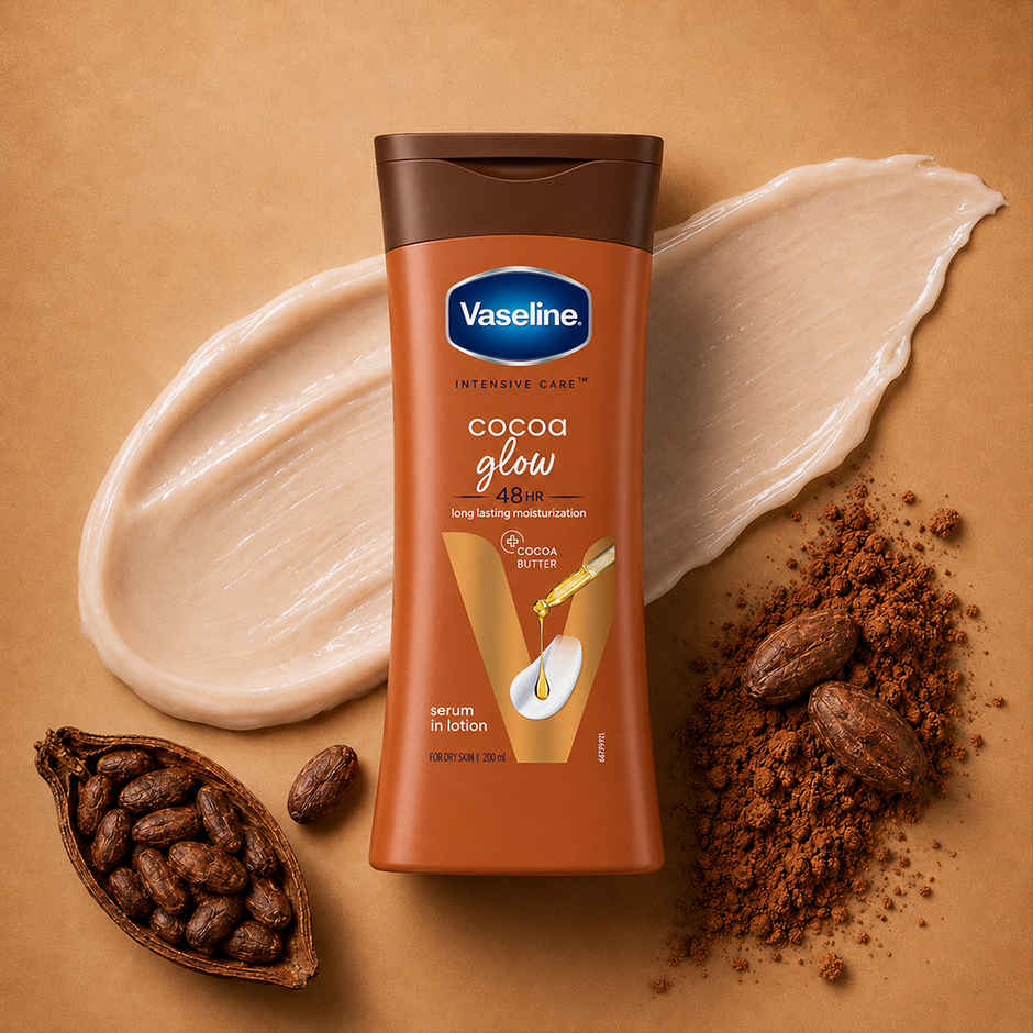 Vaseline Cocoa Glow Serum In Lotion, 100% Pure Cocoa & Shea Butter for Glowing & Soft Skin