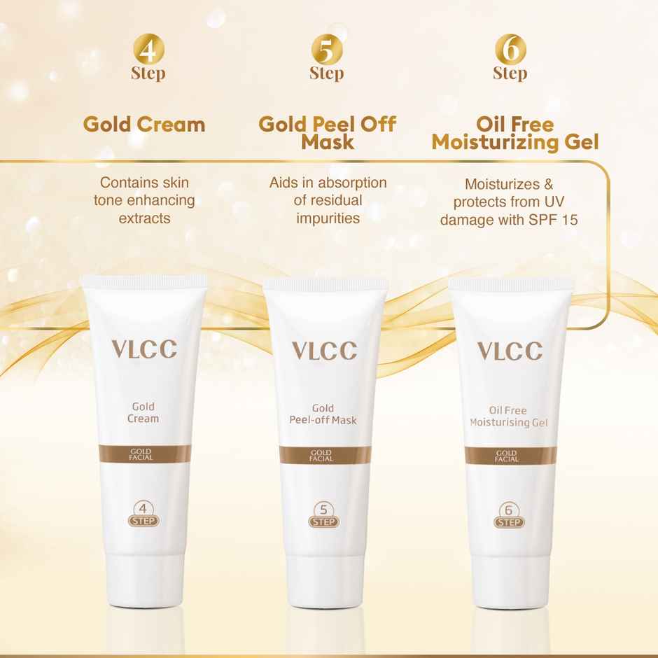 VLCC Salon At Home - Gold Facial Kit - 60 g & Manicure Pedicure Kit Combo