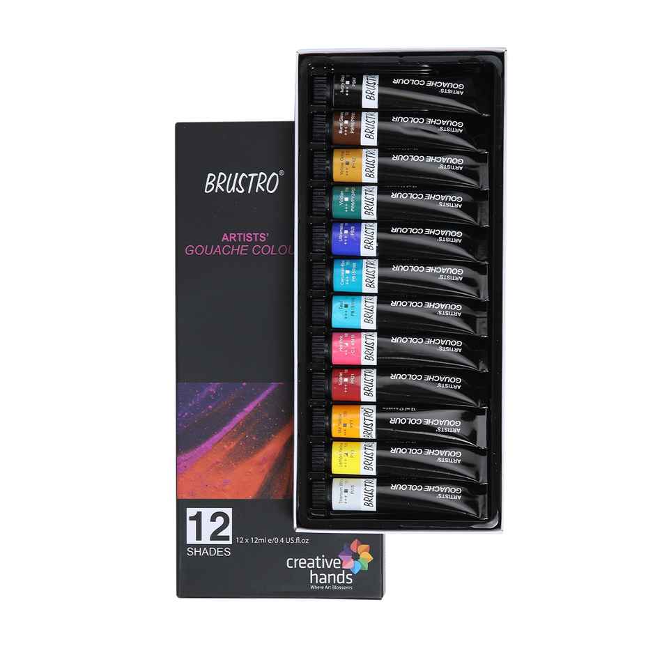 Brustro Artists Gouache Colour Set Of 12 Colours & 12Ml Tubes