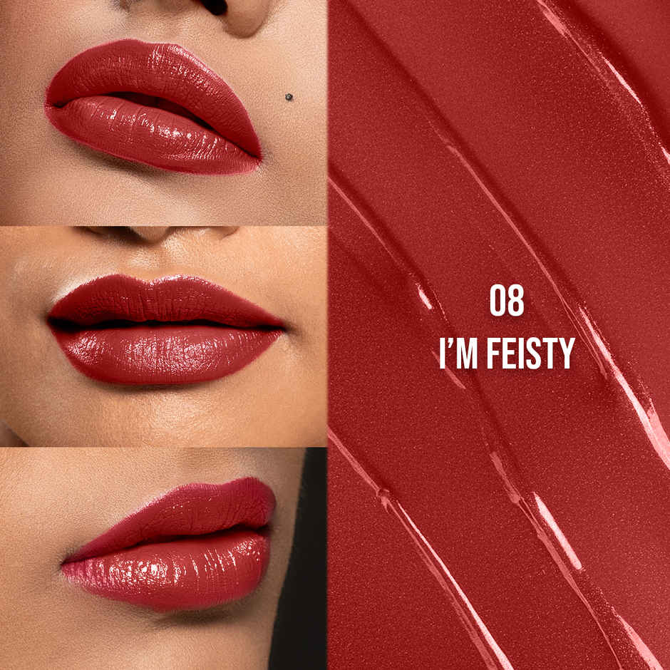 Staze Gloss Lock 2-in-1 Liquid Lipstick + Clear Gloss | Transferproof  | 06 Im Feisty | 7g