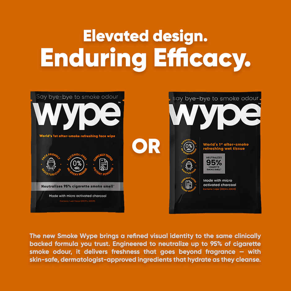 Wype - After - Smoke Odour Neutralizing and Refreshing Wet Tissue