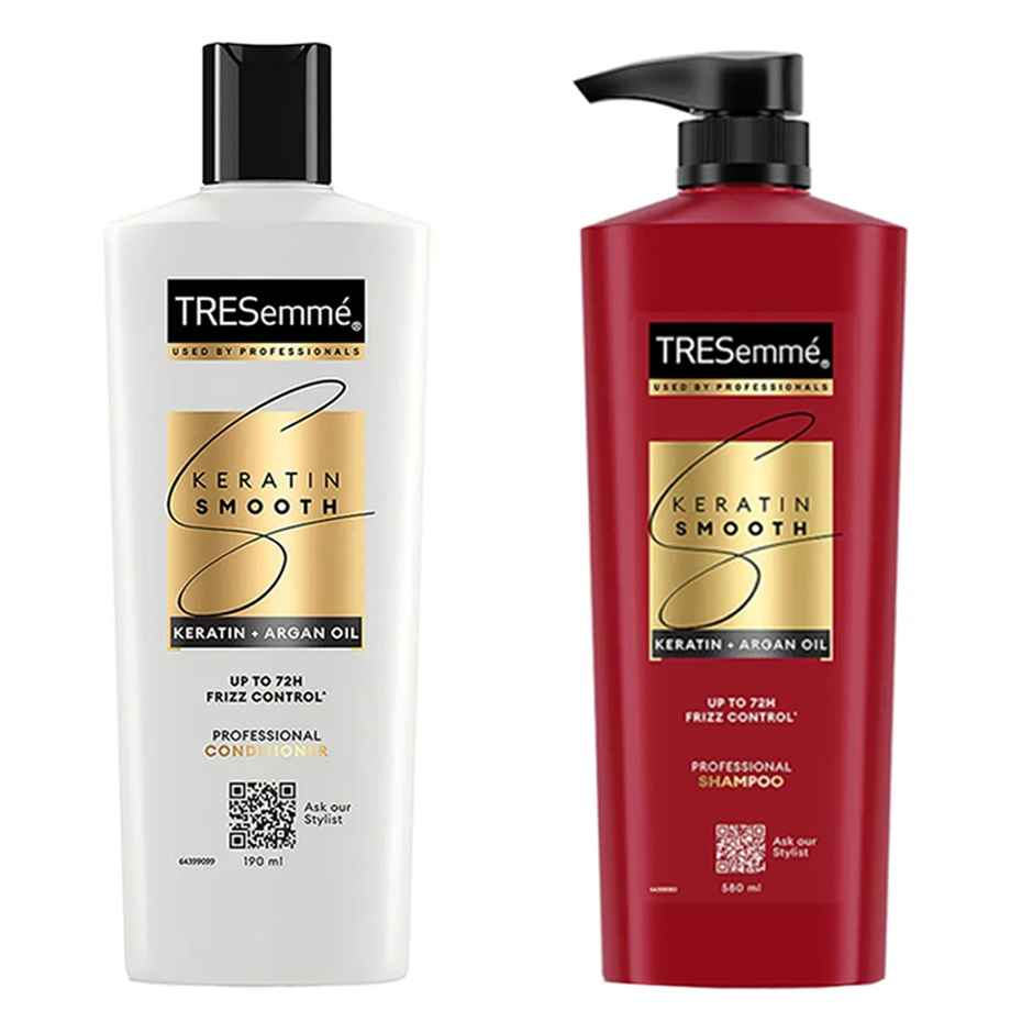 Tresemme Keratin Smooth Shampoo (580ml) & Tresemme Keratin Smooth Conditioner, With Keratin (190ml) Combo