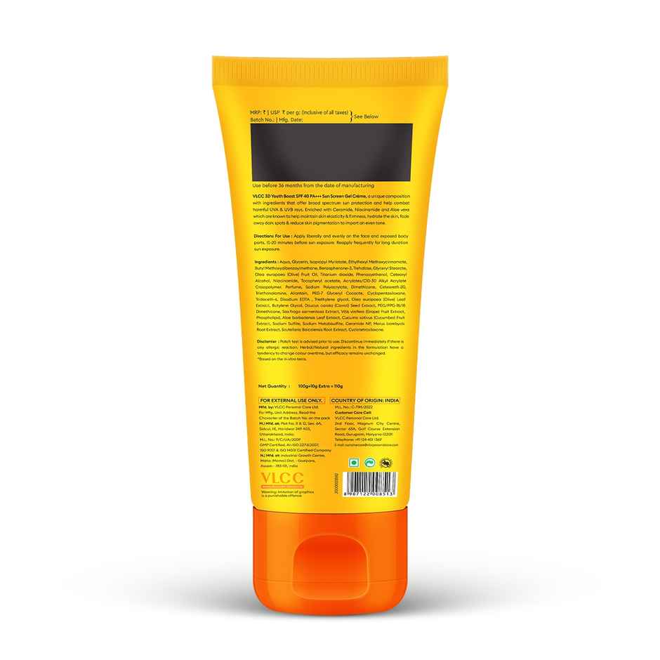 VLCC Bright Glow 3D Youth Boost SPF 40 PA+++ Sunscreen Gel Cream