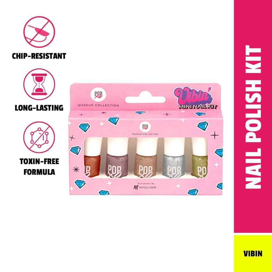 Myglamm Popxo Makeup Collection Mini Kit Nail Paint - Vibin