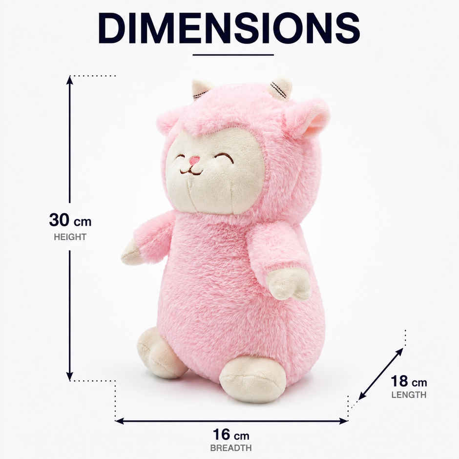 Zoowee Cozy Sheep Soft Toy | 30 cm | Pink
